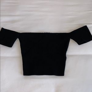 Black Crop Top with Arm Cuffs